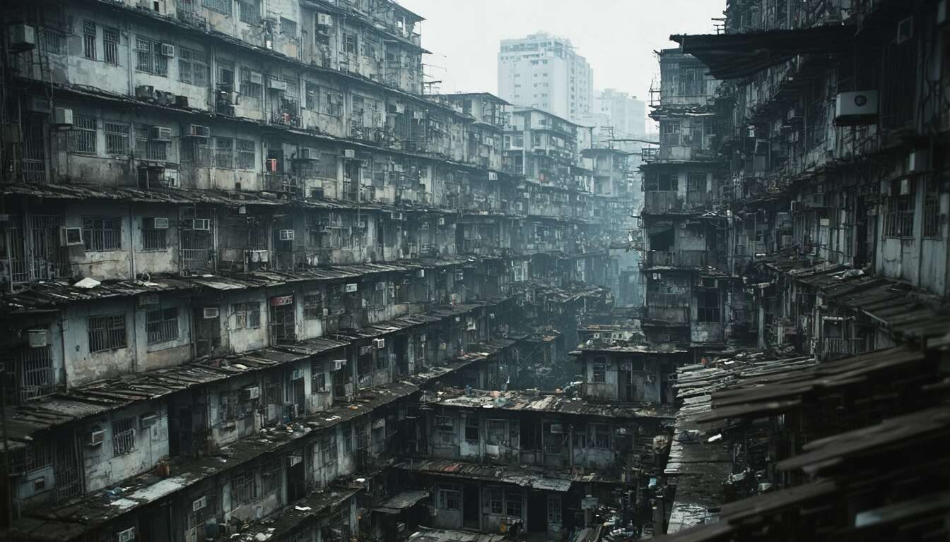 挿絵:無法地帯と化した九龍城砦 = 地球・仮想宇宙